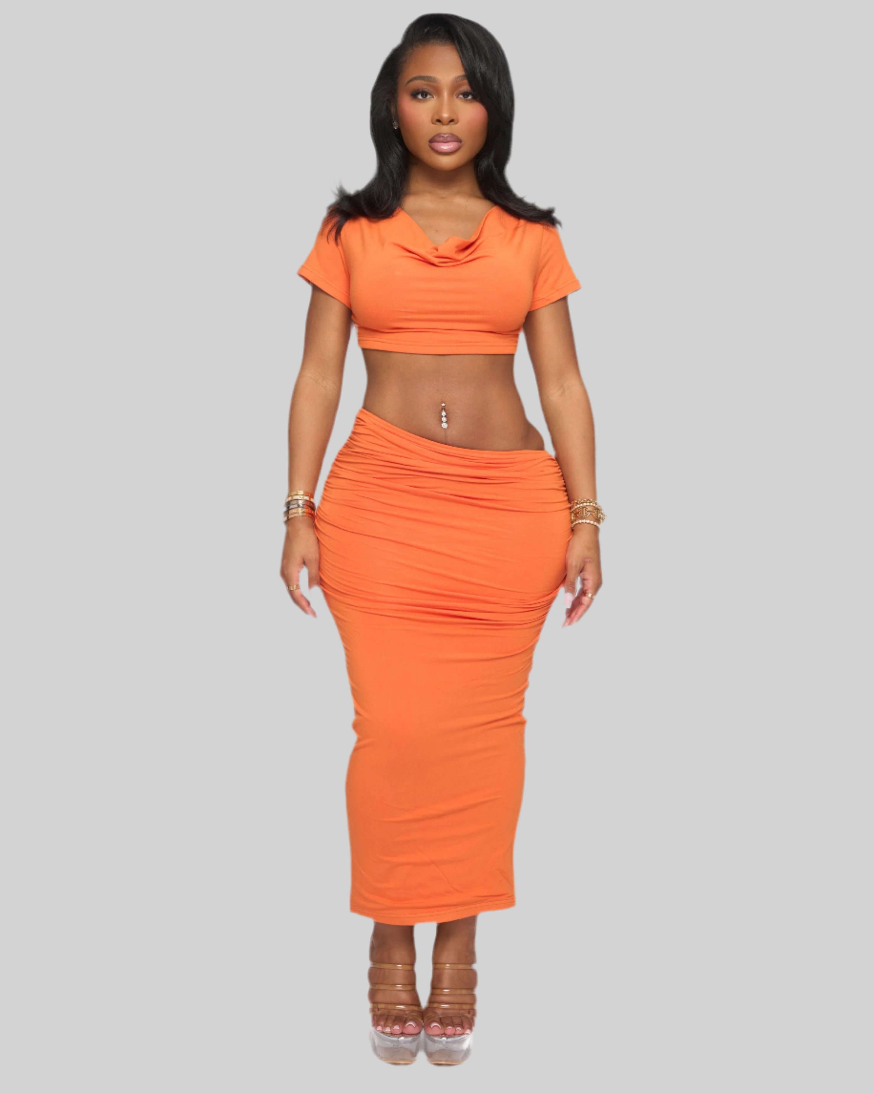 NOBU COWL TOP (BURNT ORANGE)
