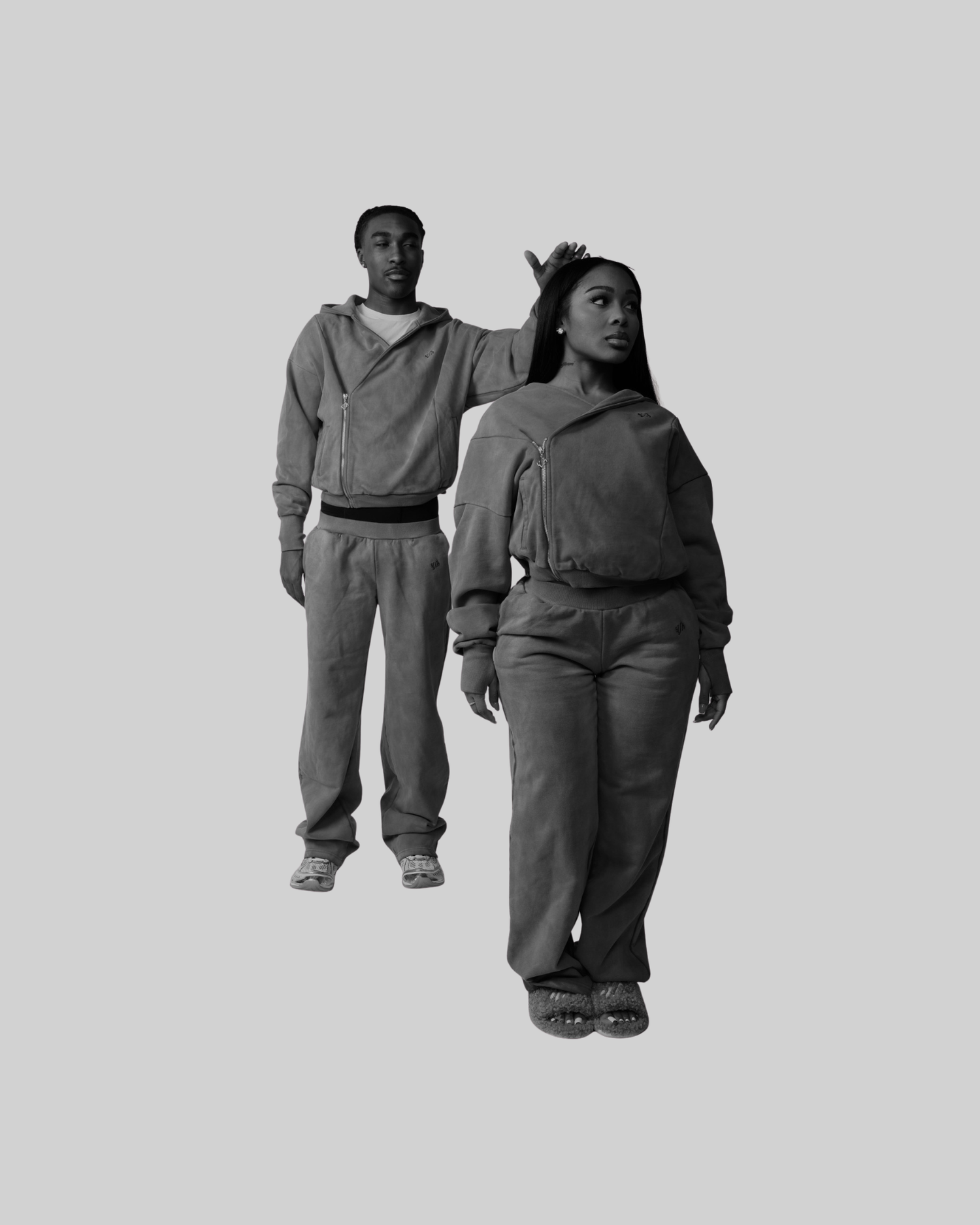 UNISEX ASYMMETRICAL ACID WASH JOGGERS - BLACK [FINAL SALE]