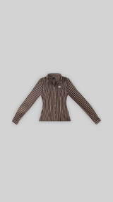 STRIPED V BUTTON TOP (ESPRESSO) thumbnail 2