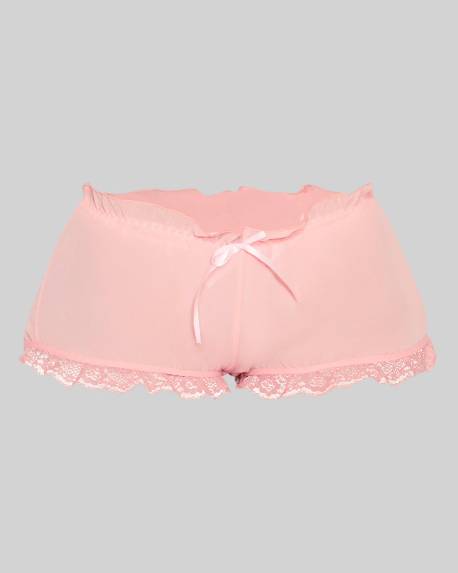 LOVE ME NOT SCALLOPED MESH SHORTS (BABY PINK)