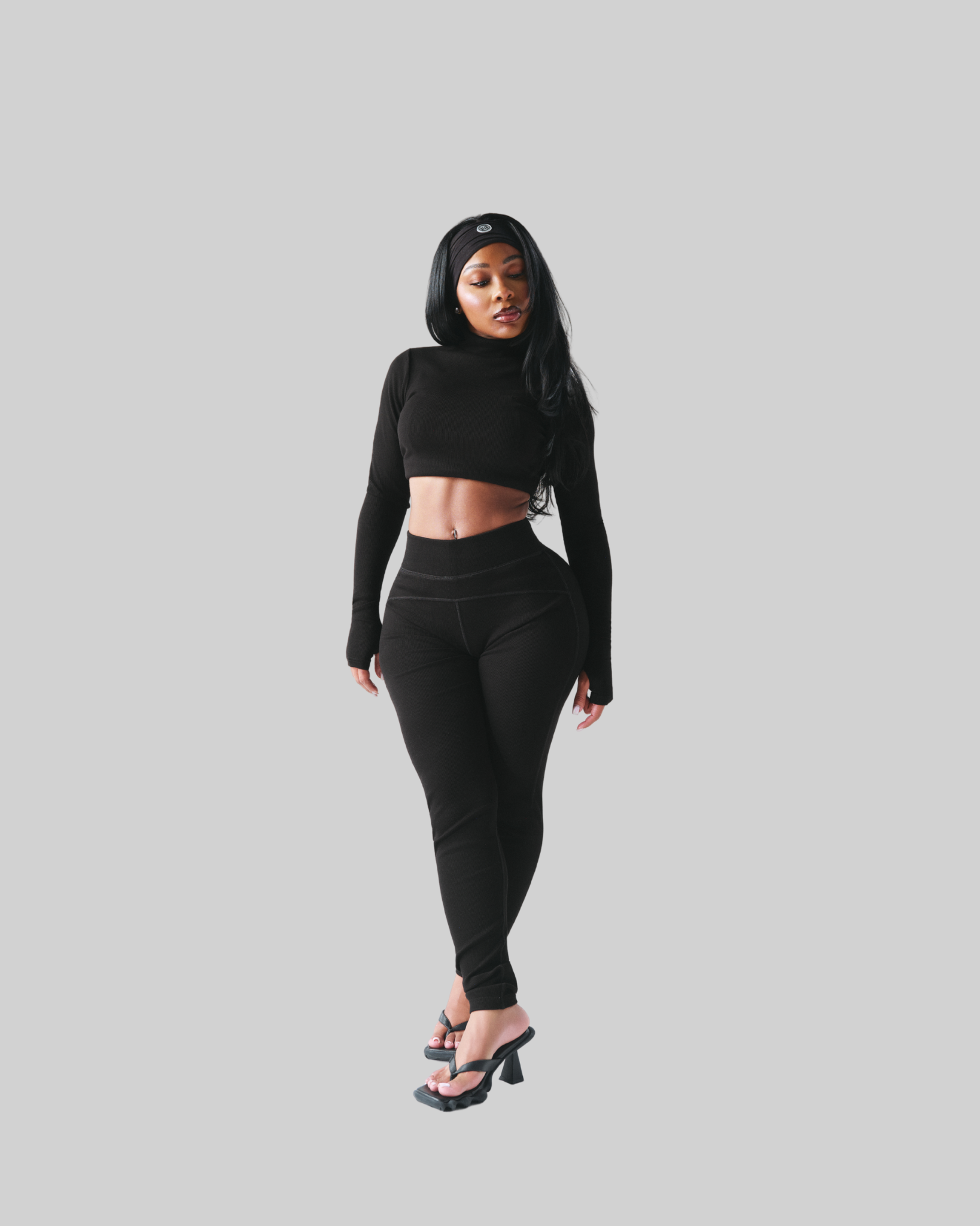 BASICS RIBBED LEGGINGS - BLACK [FINAL SALE]