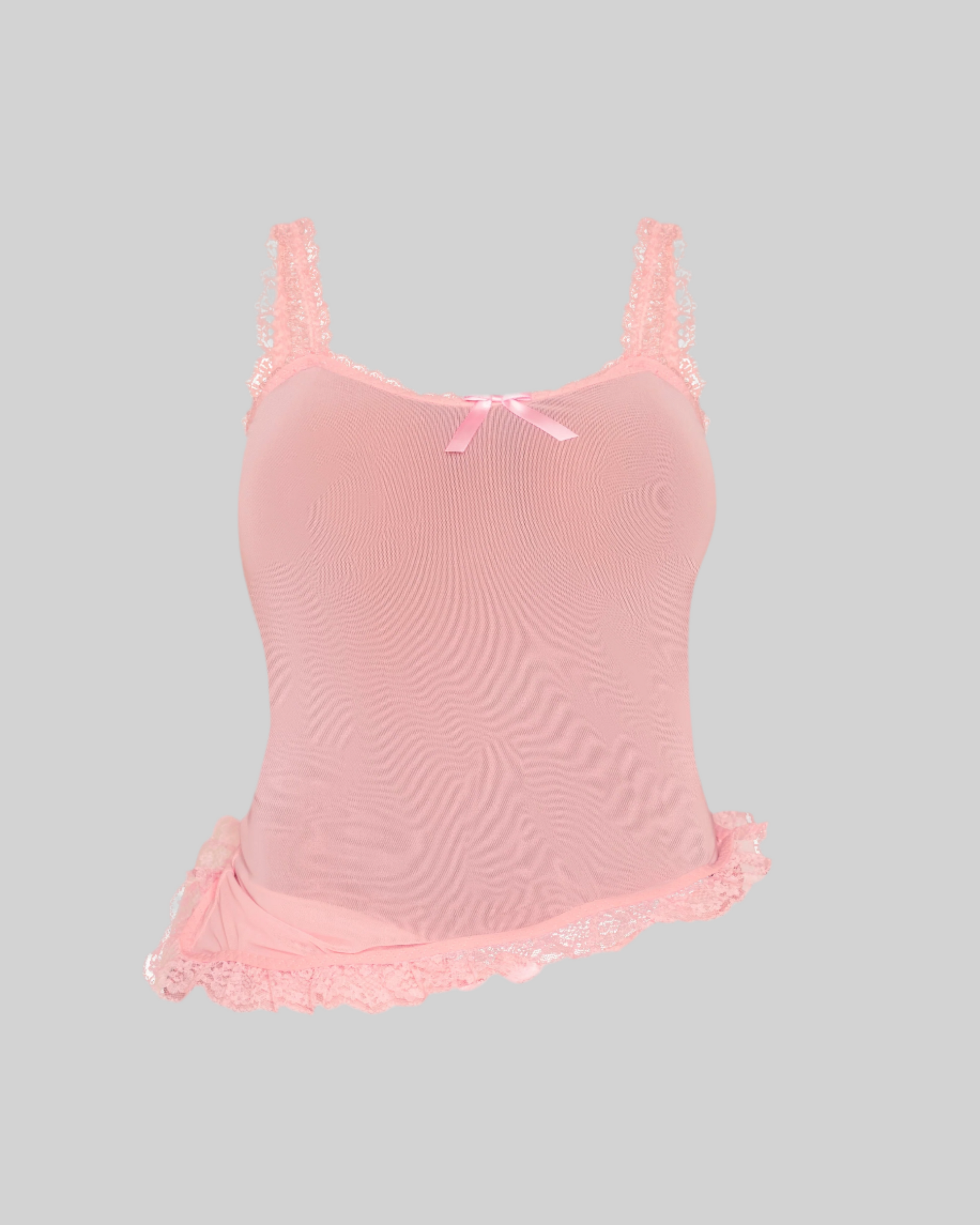 LOVE ME NOT SCALLOPED MESH TOP (BABY PINK)