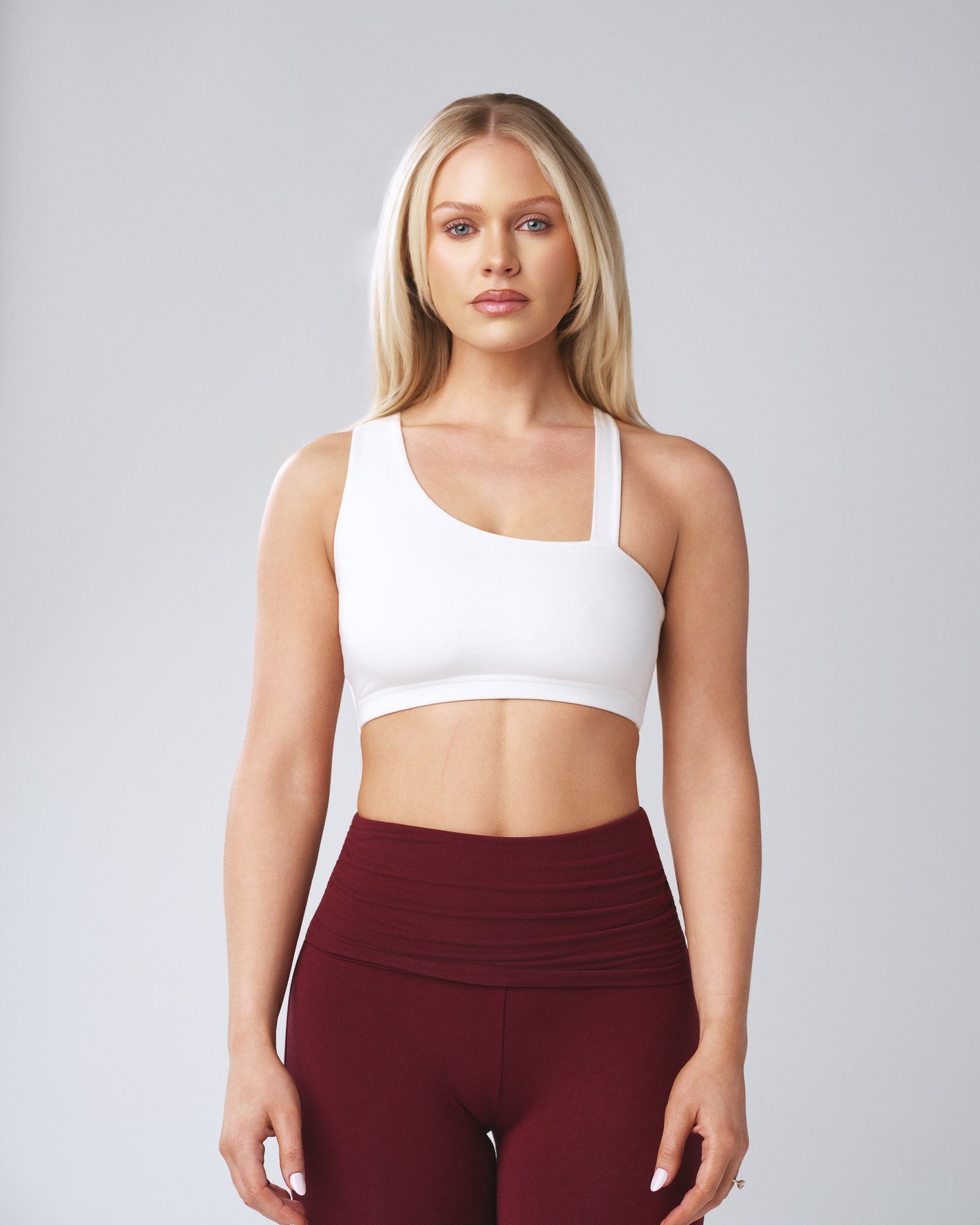 BASICS ASYMMETRICAL BRA TOP (WHITE)