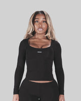 BASICS BOATNECK TOP (BLACK) thumbnail 1