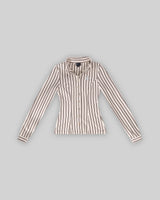 STRIPED V BUTTON TOP (VANILLA) thumbnail 2