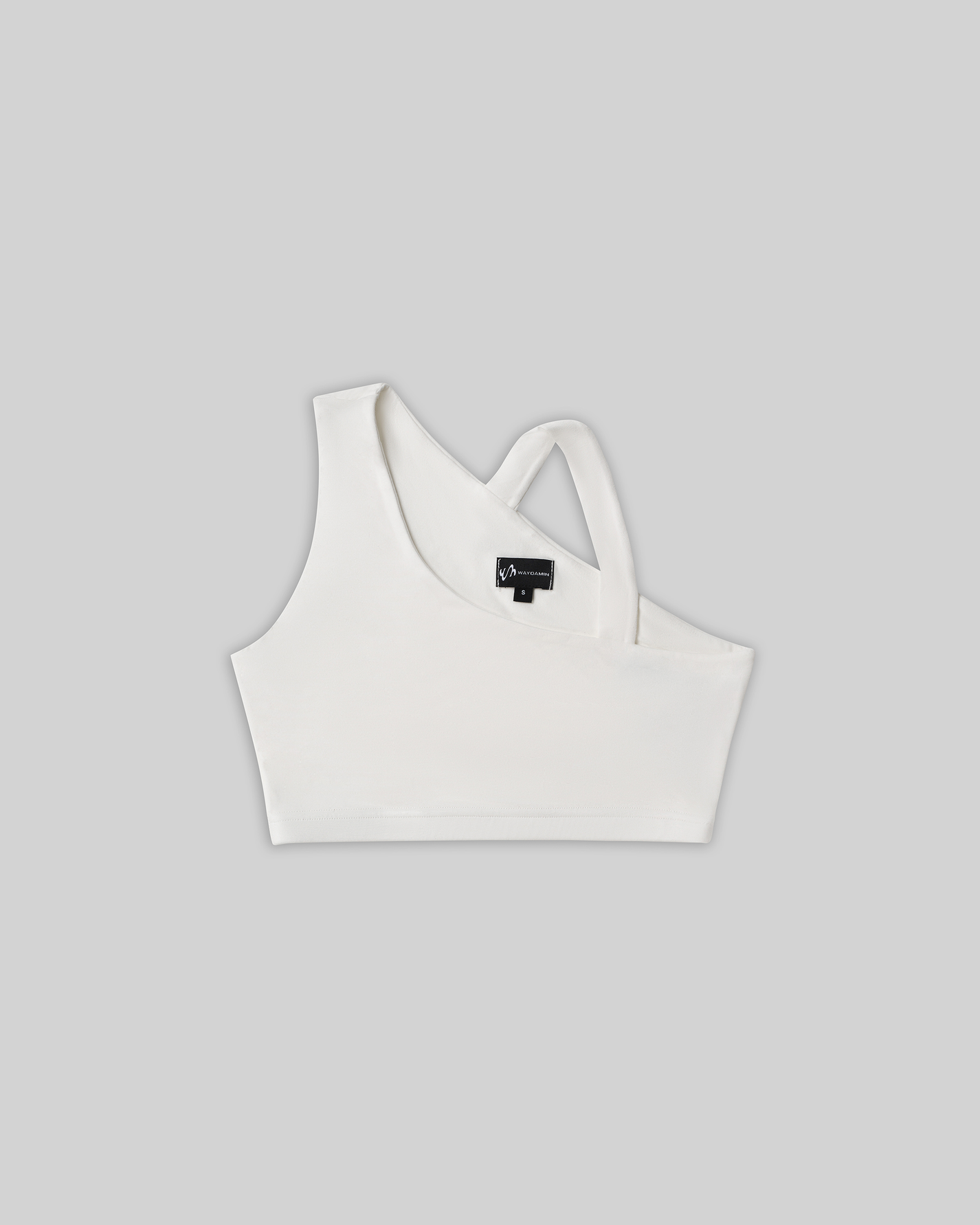 BASICS ASYMMETRICAL BRA TOP (WHITE)