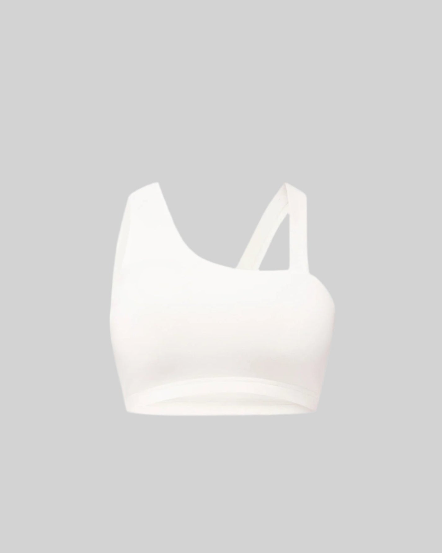 ASYMMETRICAL GYM BRA TOP (WHITE) [FINAL SALE]